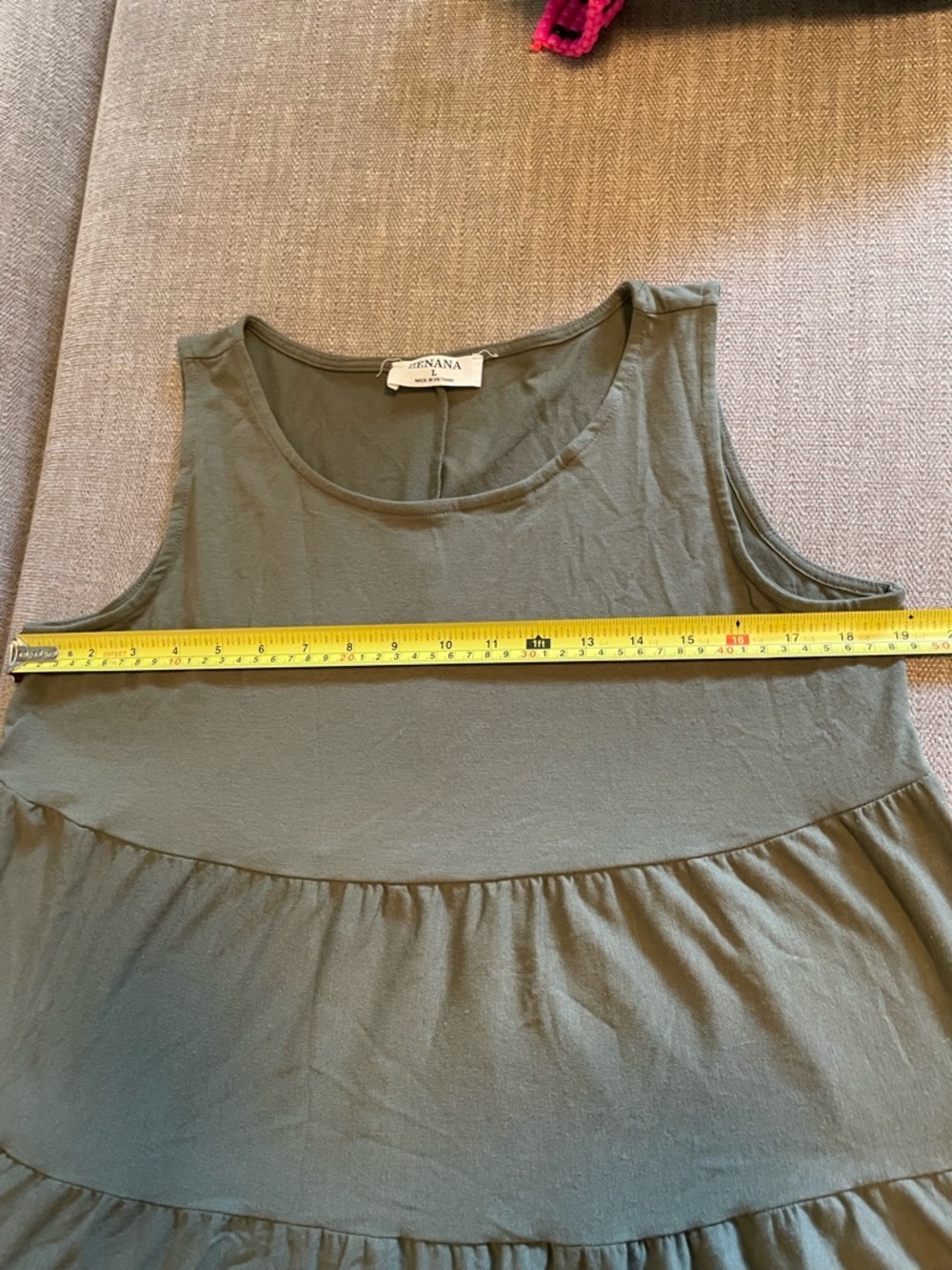 NWOT! Zenana Olive Green Tiered Tank Top Tiered Maxi Dress - Picture 5 of 5